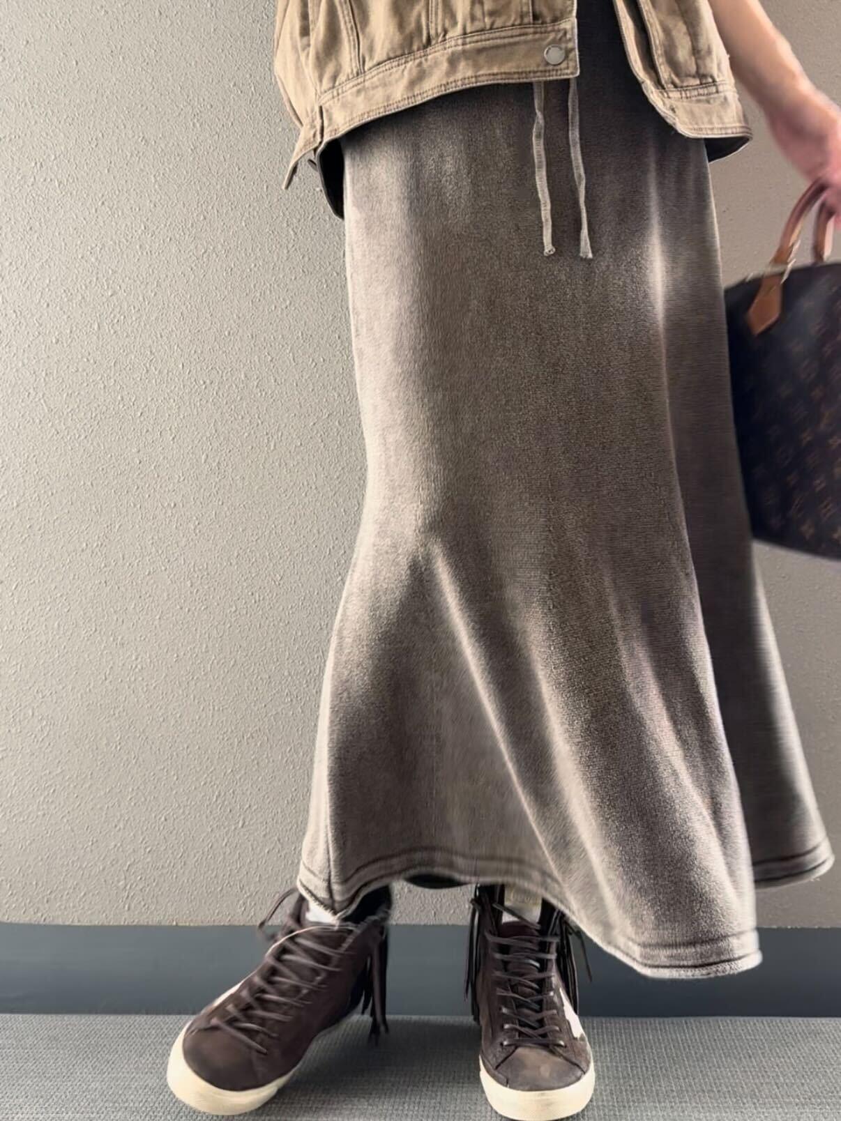 ヴィンテージウォッシュニットスカート