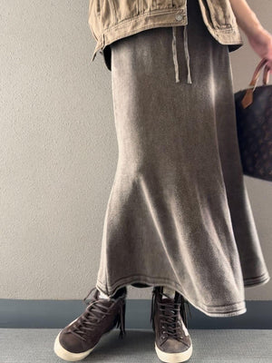 ヴィンテージウォッシュニットスカート