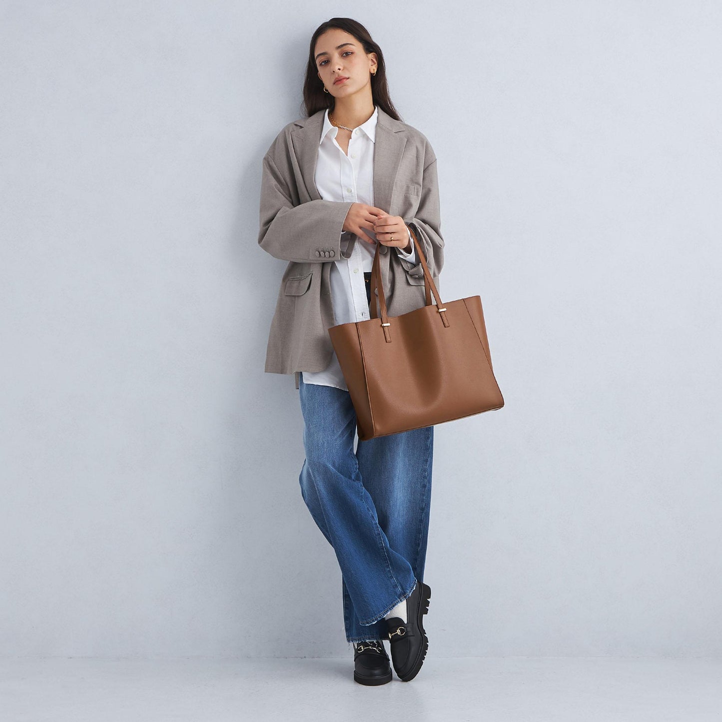 【WEB限定】ワンポイント シンプル トートバッグ（ソフトPCバッグ付） / A4 / 通勤