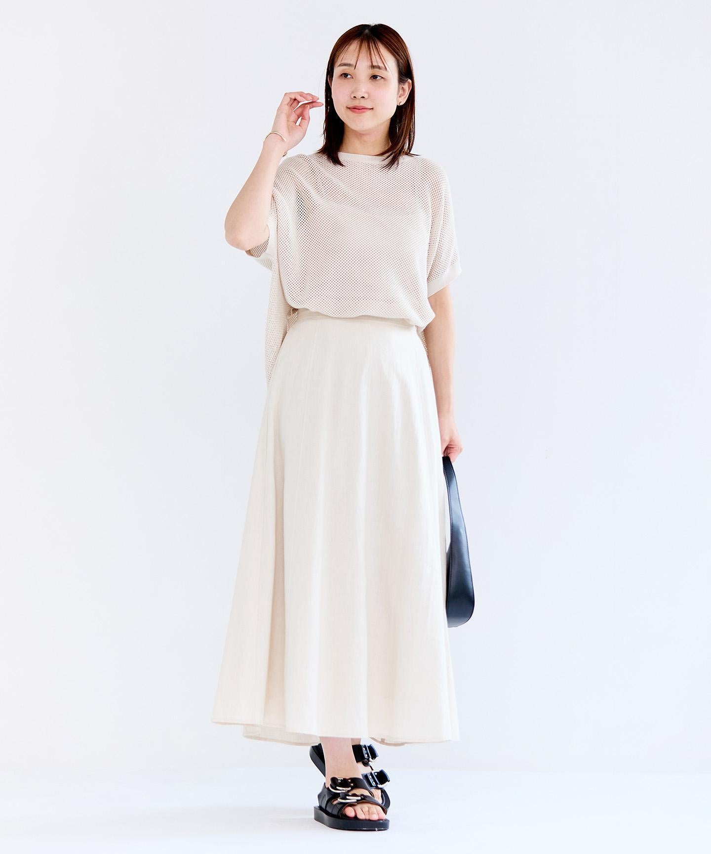 リネンレーヨン セミフレアスカート