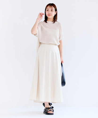 リネンレーヨン セミフレアスカート