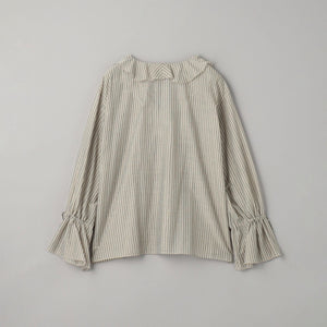 ストライプ ラッフルシャツ
