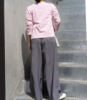 サイドベルトタックワイドスラックス