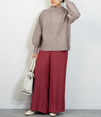 袖パールふわり袖ニット