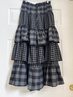 ブロックチェックティアードスカート