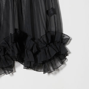 シアー オーガンジー フリル ブラウス ウォッシャブル