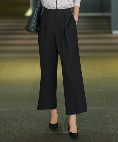 ウール2WAYストレッチ ワイドパンツ