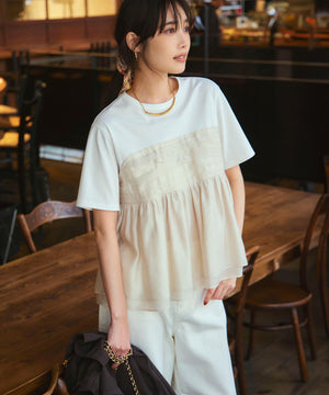 LIGHT DENIM バレルワイド パンツ