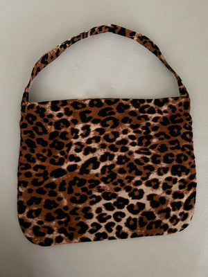 ワンハンドルレオパードトートバッグ
