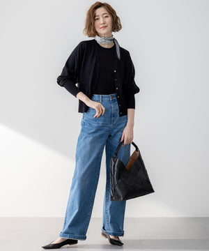 23区DENIM ストレッチ ワイドパンツ