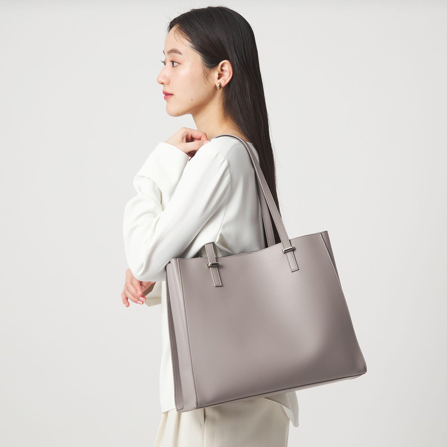 【WEB限定】ワンポイント シンプル トートバッグ（ソフトPCバッグ付） / A4 / 通勤