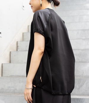 異素材切り替えドロストラグランカットソー