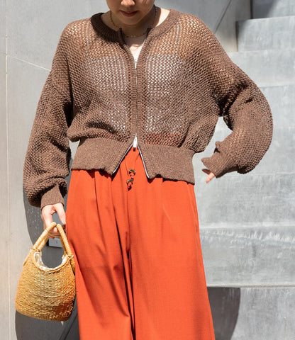 ダブルジップメッシュラメカーデブルゾン