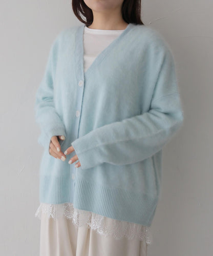 ウールカシミアVネックニット