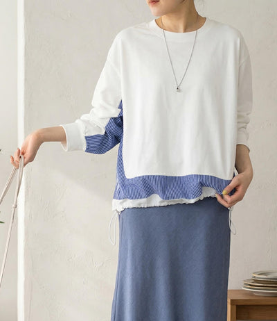 ストライプドッキングカットソー