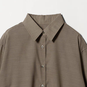 シアー レギュラーカラー ソリッドシャツ