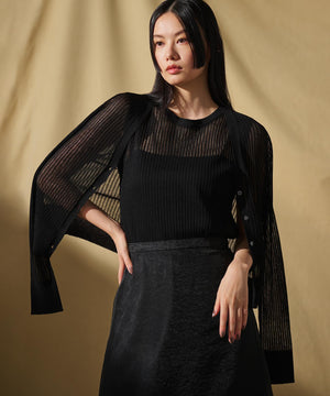 シアー リブ ノースリーブ ニット（uncrave STANDARD）