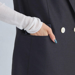 リネンライク ジレ -マシンウォッシャブル・ストレッチ-