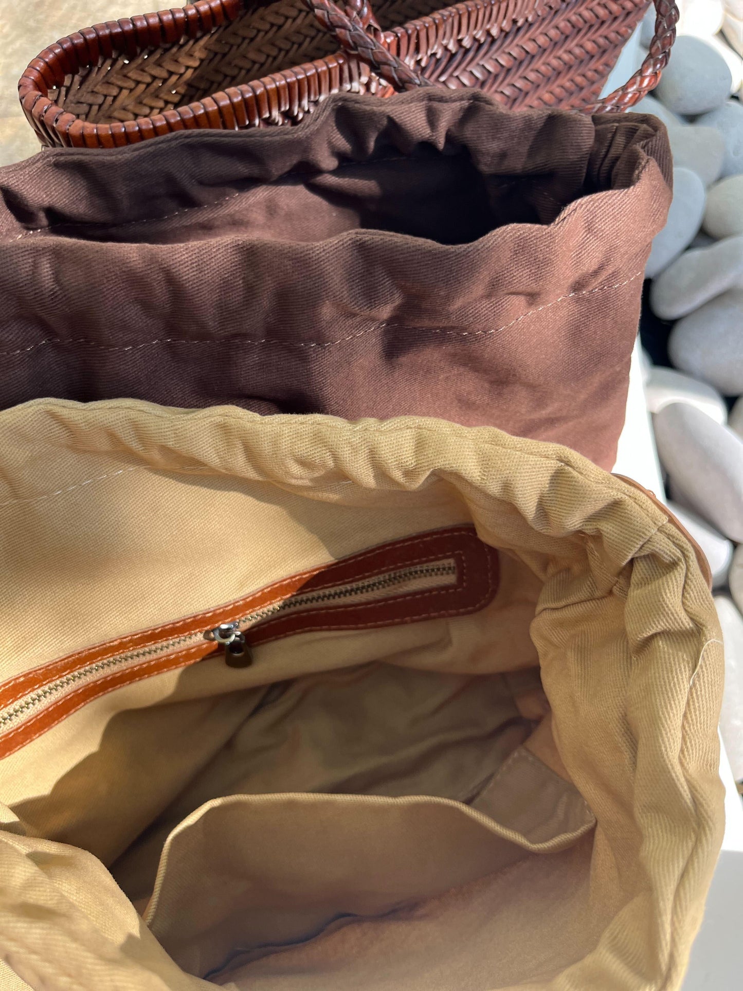 本革メッシュバック