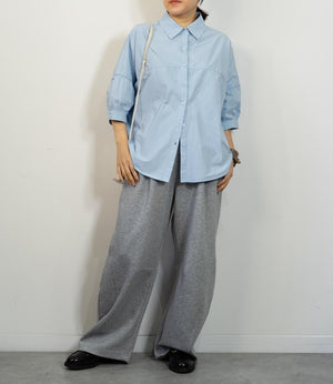 ギャザースリーブ半袖シャツ