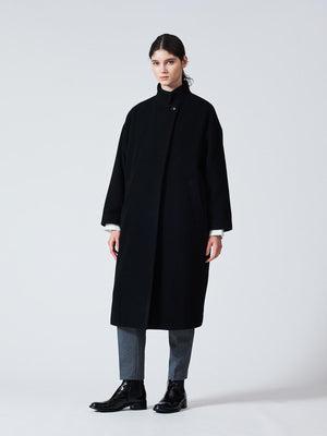 mizuiro ind ウールブレンドスタンドカラーコート