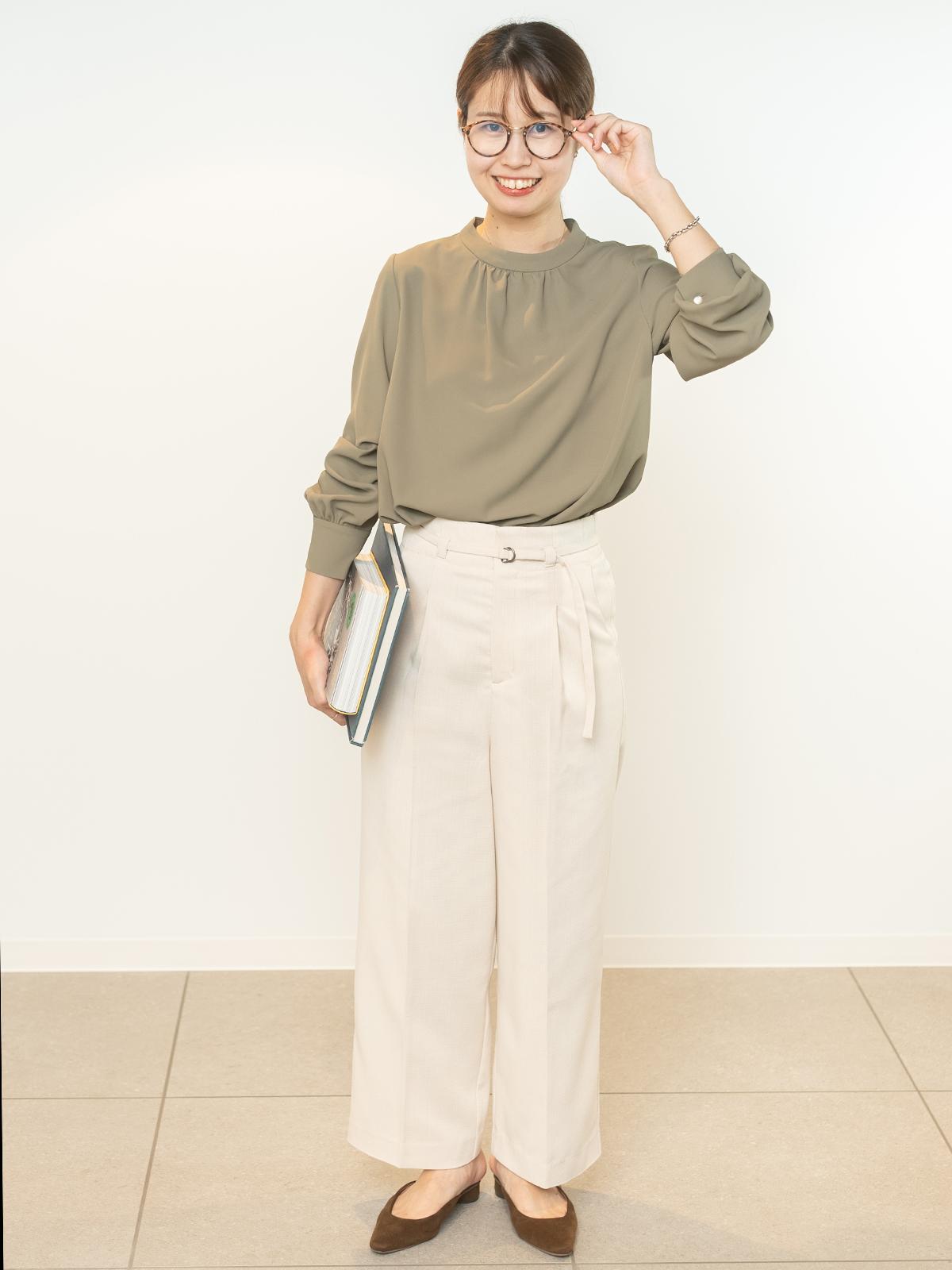 9分丈ハイウエストワイドパンツ