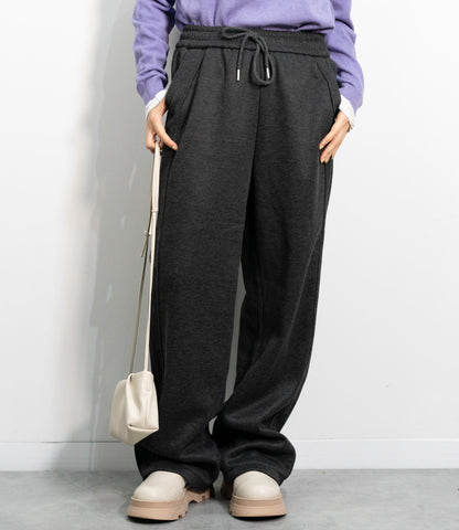 ヘリンボーン裏起毛イージーパンツ