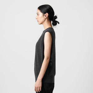 ウールナイロン シアーノースリーブニット