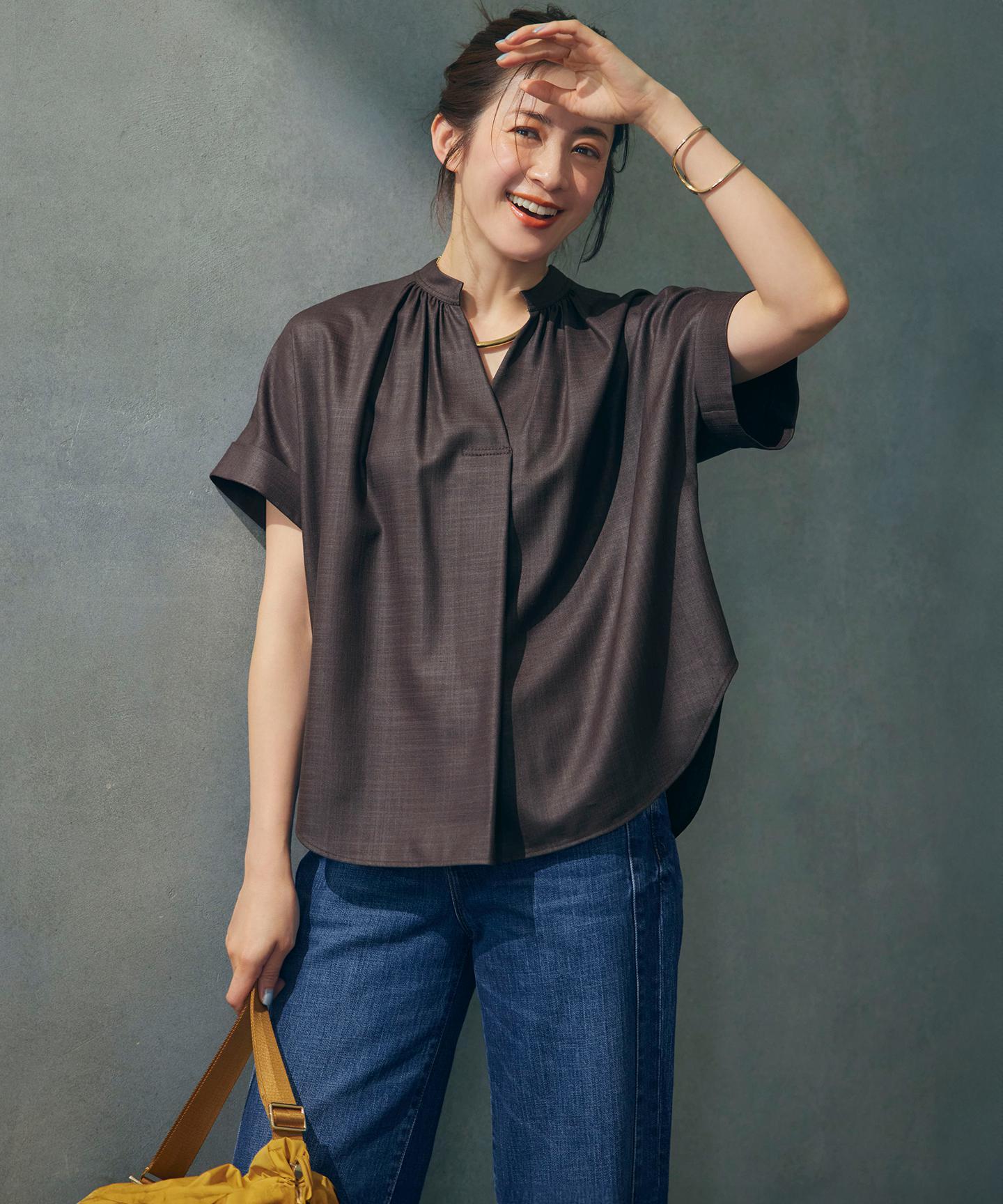 デニム ライン ワイドパンツ