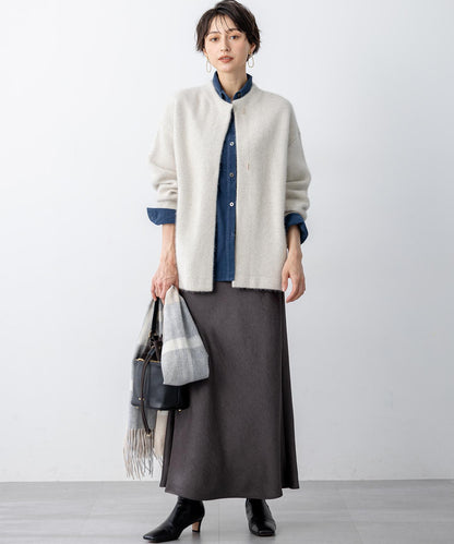 ラクーンブレンドダブルフェイス ニット アウター