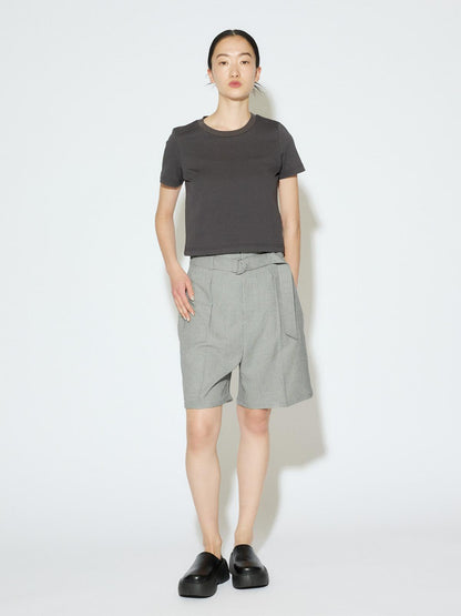 MIDIUMISOLID for Ladies ハイウエストベルト付きショーツ