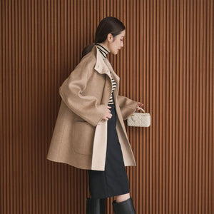 バイカラー リバー Aライン コート