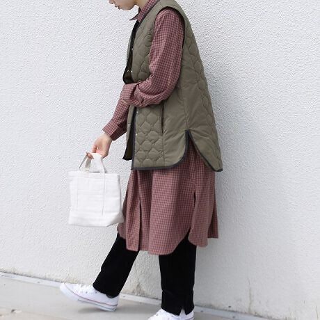 キルティングロングベスト