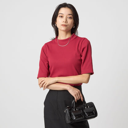 ニットライク モックネック カットソー