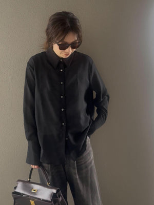 Sheer long cuffs shirt