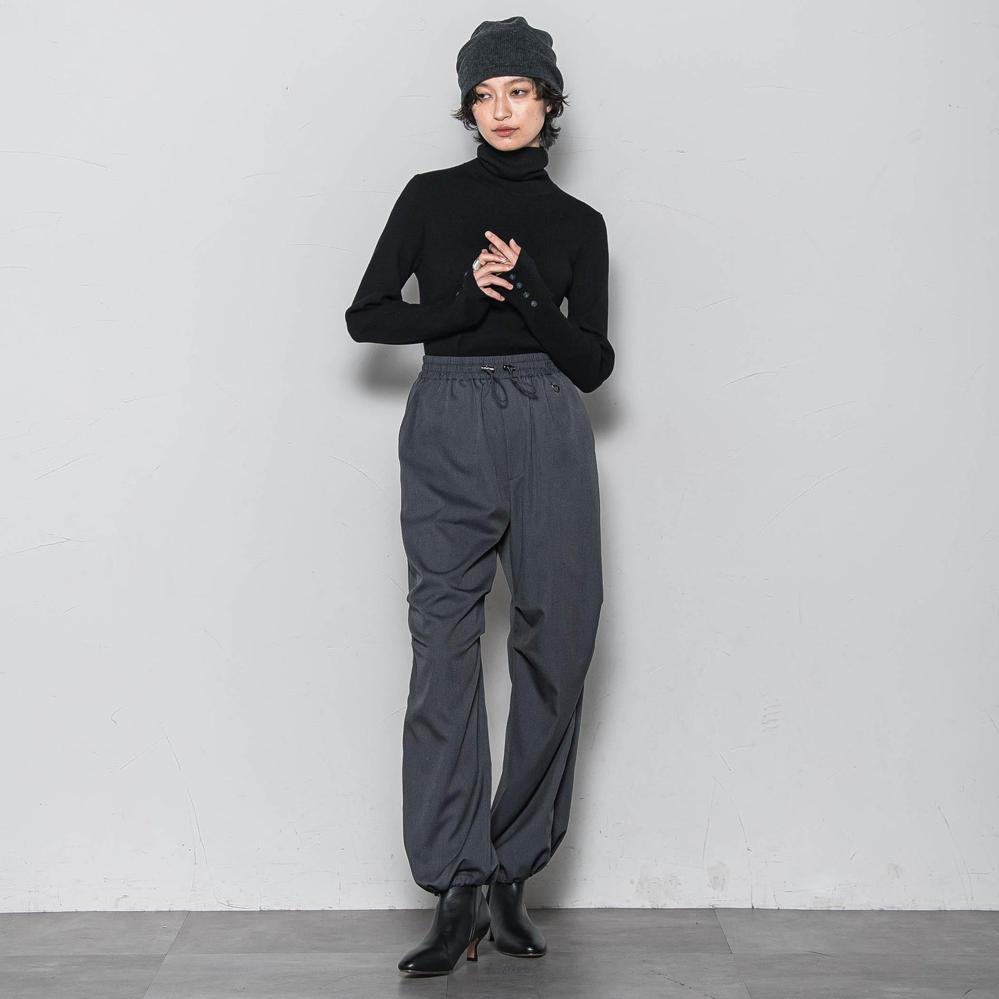 リブタートルニットプルオーバー≪手洗い可能≫