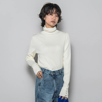 リブタートルニットプルオーバー≪手洗い可能≫