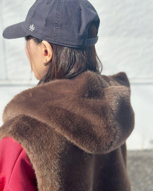 フェイクファーフードベスト