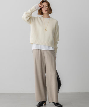 ナチュラルコットンベア レースレイヤード カットソー