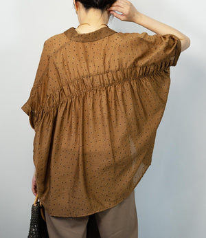 シアーフロッキードットブラウス