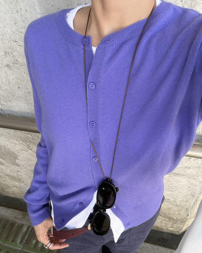 カシミア混カーディガン