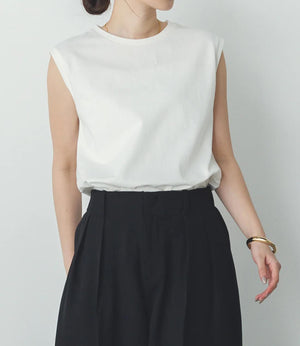 USAコットンコンパクトノースリーブカットソー