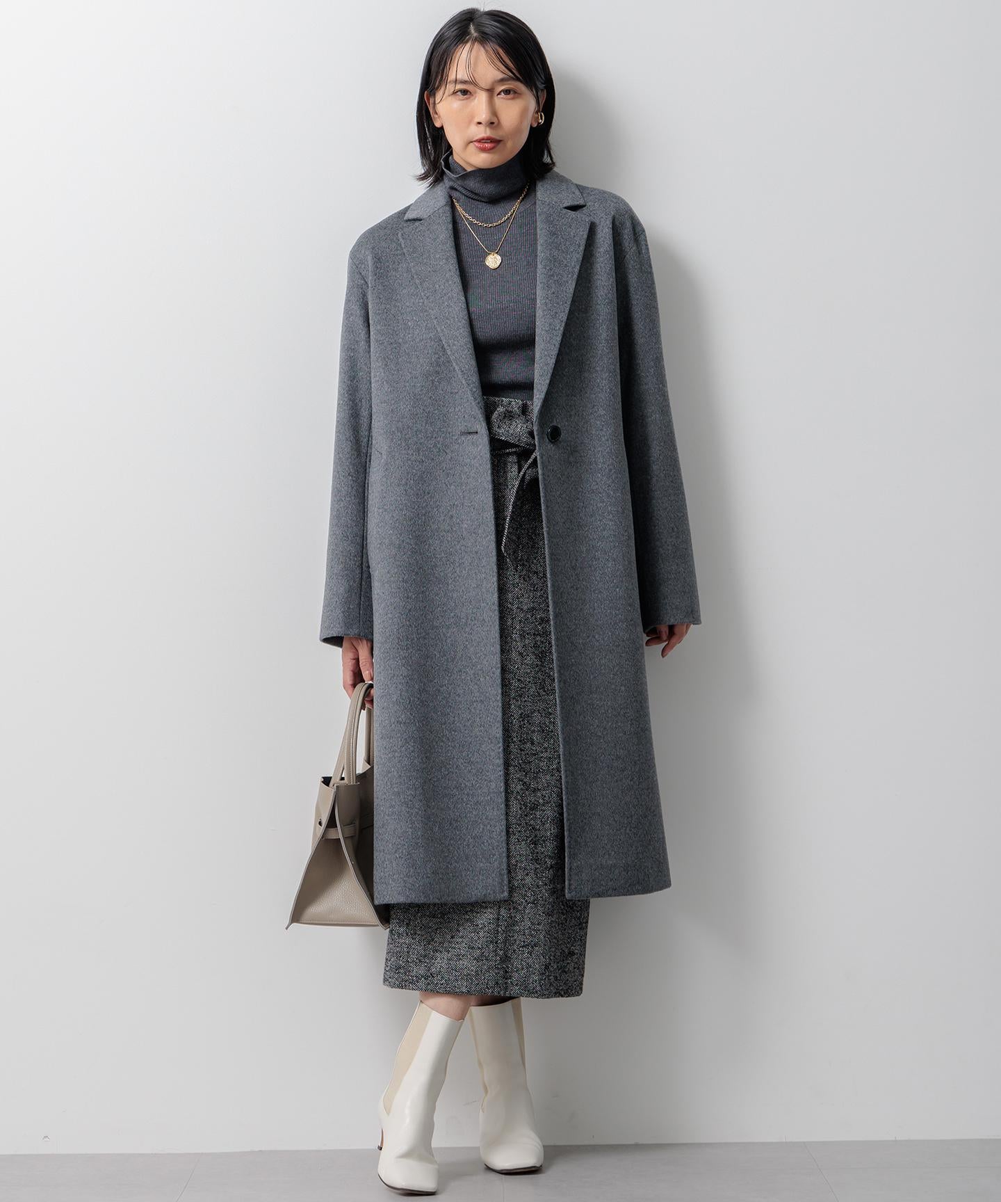 ウーステッドウール リブタートルネック ニット