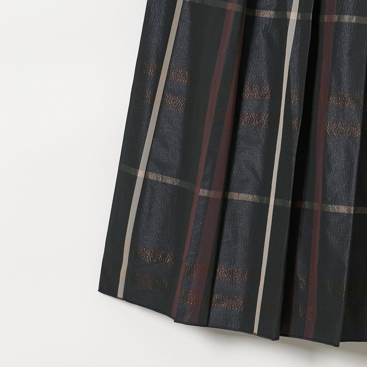 チェック タフタ プリーツスカート