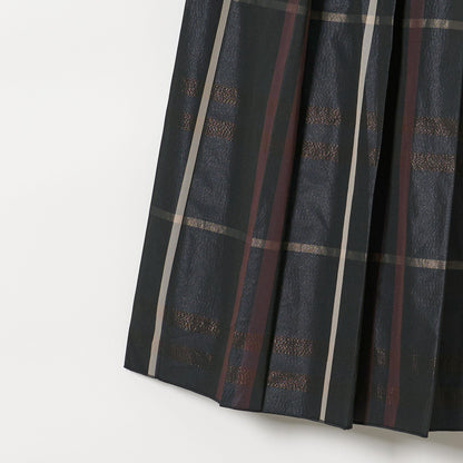 チェック タフタ プリーツスカート