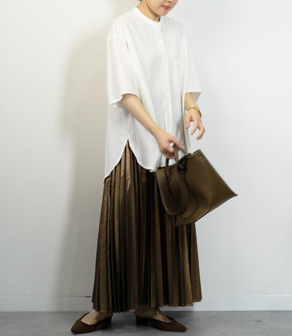 フェイクレザープリーツスカート