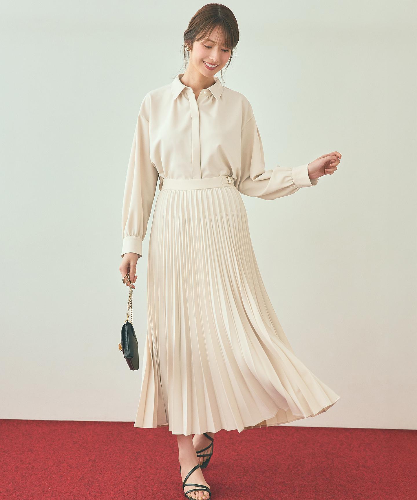 ウーステッドエステル  プリーツスカート