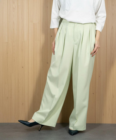 センタープレスセミワイドパンツ