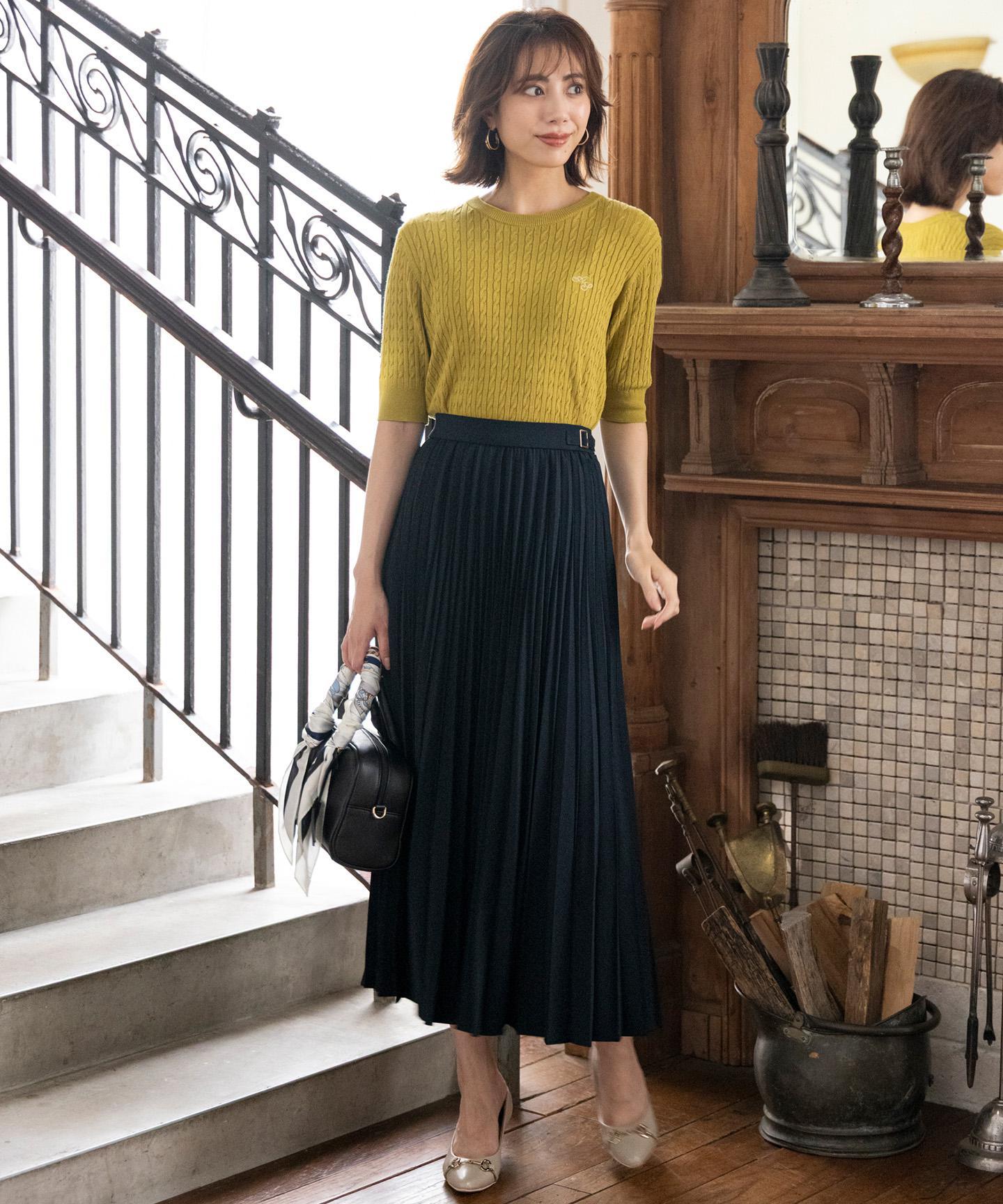 ウーステッドエステル  プリーツスカート