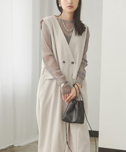 ダブルボタンジレオールインワン